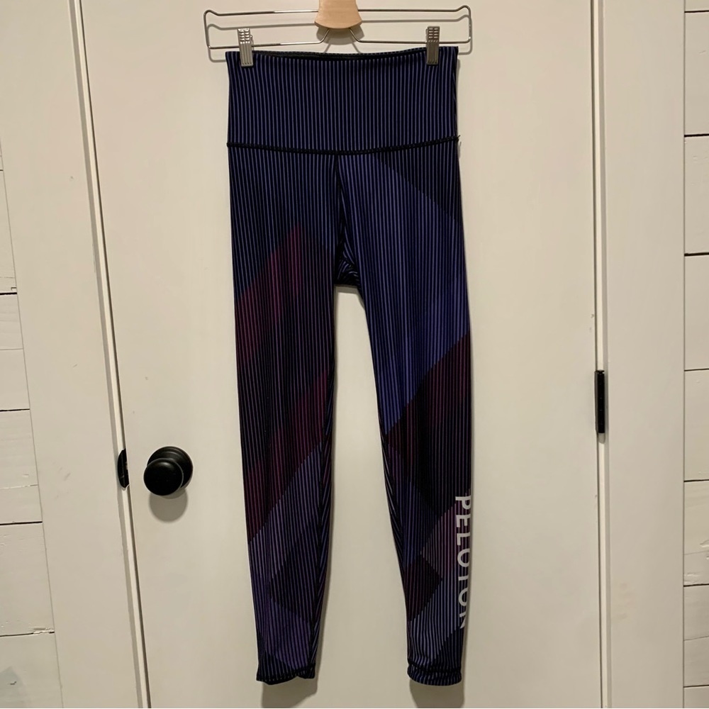 WITH x Peloton Purple Stripe Leggings M